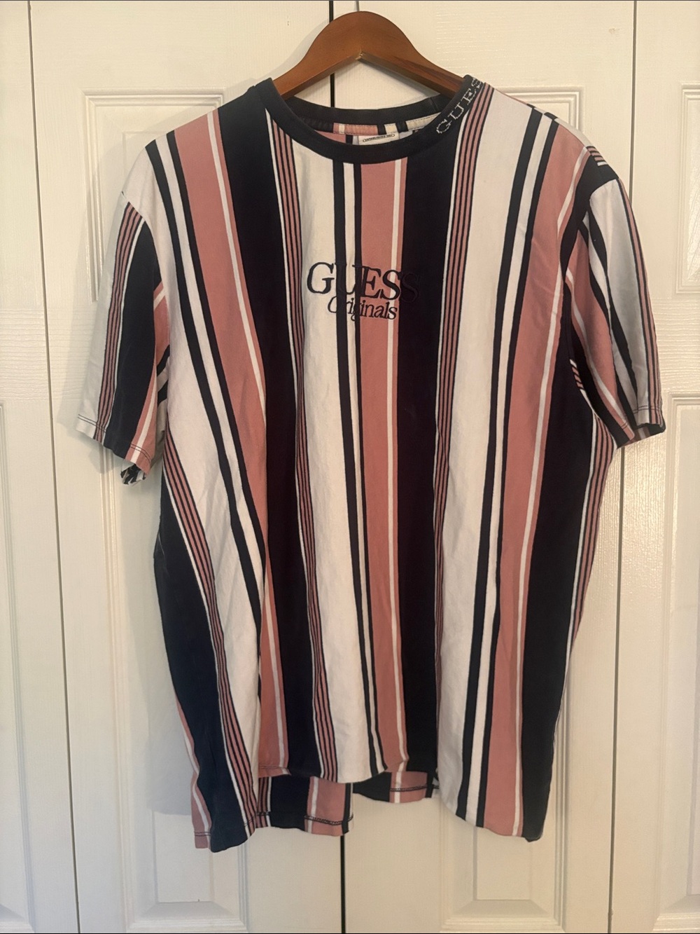 Guess Men's Striped Crew Neck Tee